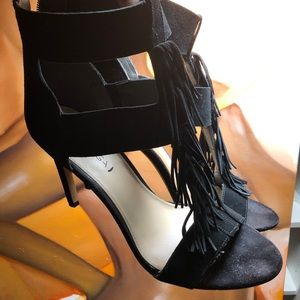 Gently used black via spiga heels